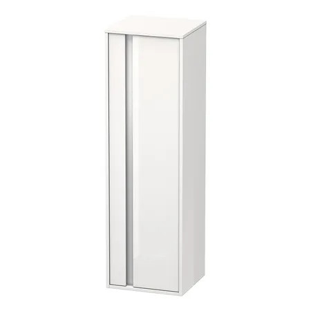 Duravit Ketho Шкаф высокий, 1 дверца петли справа, 2 стеклянные полки, 1 деревянная полка, подвесной, цвет: белый глянцевый