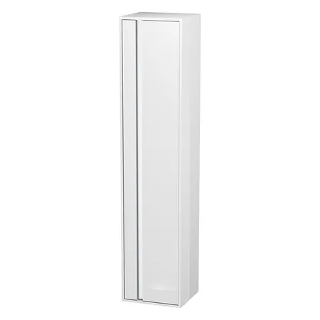 Duravit Ketho Шкаф высокий, 1 дверца петли справа, 2 стеклянные полки, 1 деревянная полка, подвесной, цвет: белый глянцевый