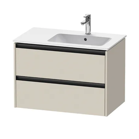 Duravit Ketho Тумба подвесная, с раковиной, 2 ящика, цвет: тауп матовый