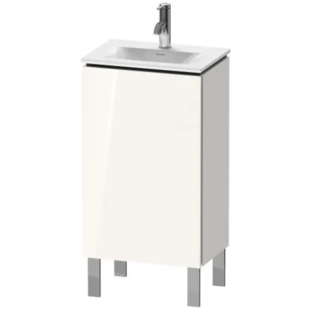 Duravit L-Cube База напольная с раковиной, 1 стеклянная полка, 1 дверца, петли справа, цвет: глянцевый белый