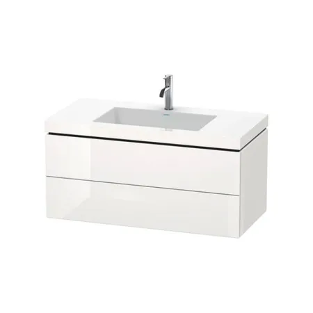 Duravit L-Cube База с раковиной, напольная, 2 выдв. ящика, High Gloss, цвет: белый