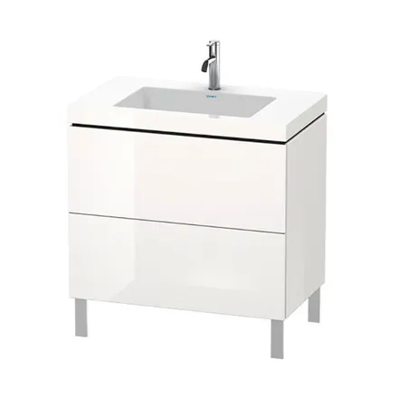 Duravit L-Cube База с раковиной, напольная, 2 выдв. ящика, High Gloss, цвет: белый