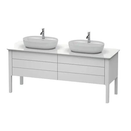 Duravit Luv База напольная, с 2 выдв. ящиками, каменной столешницей и раковинами, цвет: белый матовый