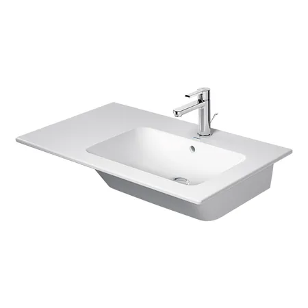 Duravit ME by Starck Раковина подвесная, 1 отв, с переливом, полка слева, цвет: белый