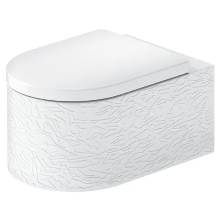 Duravit Millio Унитаз подвесной, декор "Pattern", крепление в компл, цвет: белый шелковисто-матовый