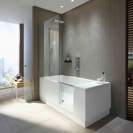 DURAVIT Shower + Bath Bathtub Ванна, прямоугольная с входной дверью и душевой шторкой, SX - левосторонняя, цвет: белый