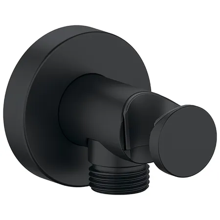 Duravit Shower Шланговое подсоединение с держателем ручного душа, цвет: черный матовый
