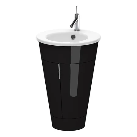 Duravit Starck 1 Тумба напольная, с раковиной, цвет: черный глянц