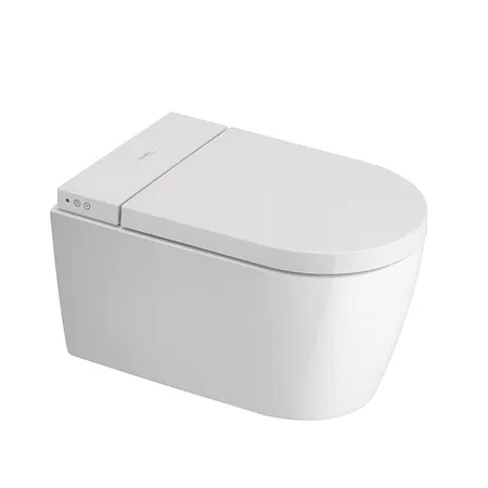 Duravit Starck f Pro Compact Комплект унитаз-биде, Сиденье для унитаза-биде SensoWash #612001012000310 и унитаз Duravit Rimless #2510092000, цвет: белый