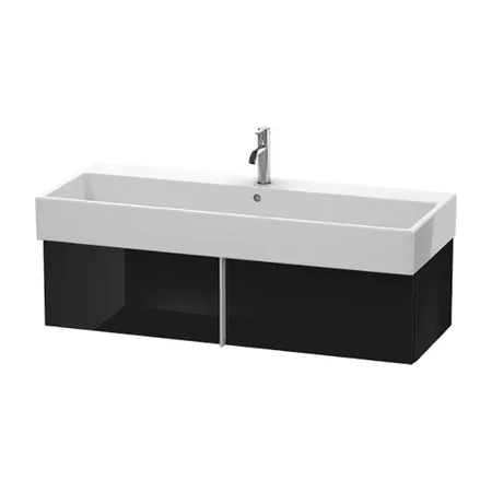 Duravit VA Тумба подвесная, с раковиной и 1 выдв. ящиком, цвет: черный глянцевый