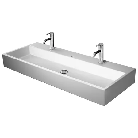 Duravit Vero Air Раковина накладная, с 2 отв, без перелива, шлифованная, цвет: белый