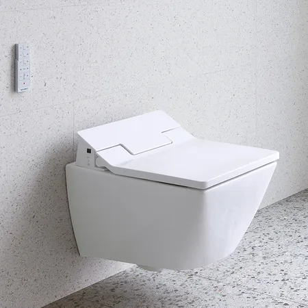 Duravit Viu Унитаз подвесной, rimless, sensowash, с крепление Durafix, с покрытием WG, цвет: белый