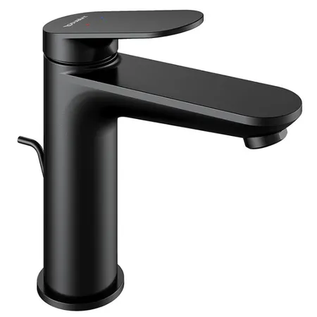 Duravit Wave Смеситель для раковины, 1 отв, с донным клапаном, цвет: черный матовый