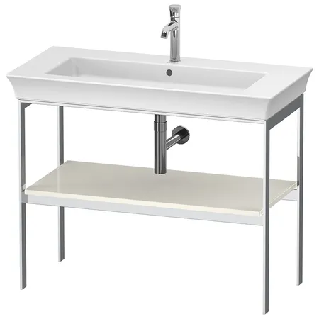 Duravit White Tulip Металлическая консоль, напольная, 1 дерев. полка, цвет: Nordic White HighGloss