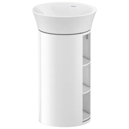 Duravit White Tulip Тумбочка напольная, раковина, 2 дерев. полки, цвет: белый высокоглянцевый