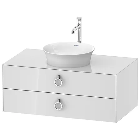 Duravit White Tulip Тумбочка подвесная, раковина, 2 ящика с ручкой, цвет: белый высокоглянцевый