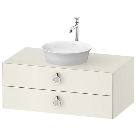 Duravit White Tulip Тумбочка подвесная, раковина, 2 ящика с ручкой, цвет: Nordic White HighGloss