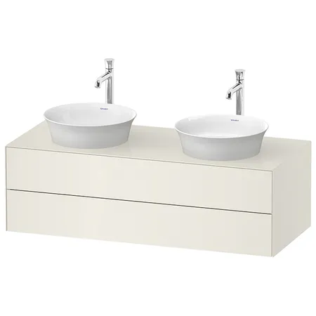 Duravit White Tulip Тумбочка подвесная, 2 раковины, 2 ящика, цвет: Nordic White HighGloss