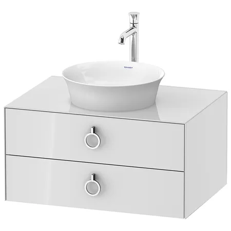 Duravit White Tulip Тумбочка подвесная, раковина, 2 ящика с ручкой, цвет: белый высокоглянцевый