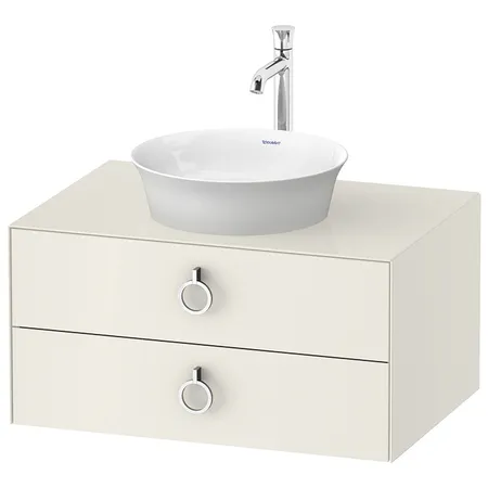 Duravit White Tulip Тумбочка подвесная, раковина, 2 ящика с ручкой, цвет: Nordic White HighGloss
