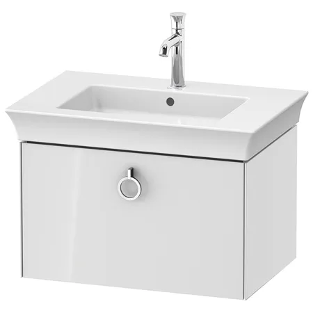 Duravit White Tulip Тумбочка подвесная, раковина, 1 ящик с ручкой, цвет: белый высокоглянцевый