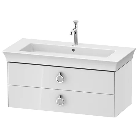 Duravit White Tulip Тумбочка подвесная, раковина, 2 ящика с ручкой, цвет: белый высокоглянцевый