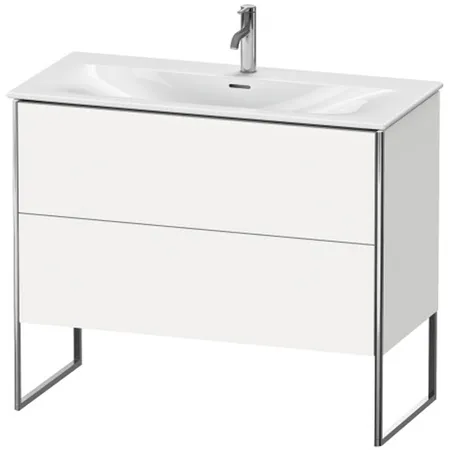 Duravit XSquare База напольная с раковиной, 2 яшика, цвет: глянцевый белый