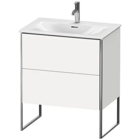 Duravit XSquare База напольная с раковиной, 2 яшика, цвет: глянцевый белый