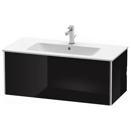 Duravit XSquare Тумба подвесная, с раковиной, с 1 выдв ящик, цвет: черный глянц