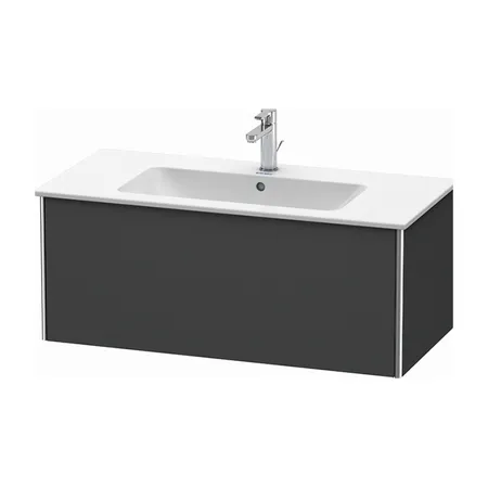 Duravit XSquare Тумба подвесная, с раковиной, с 1 выдв ящик, цвет: графит матовый