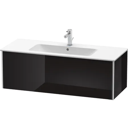 Duravit XSquare Тумба подвесная, с раковиной, с 1 выдв ящик, цвет: черный глянцевый