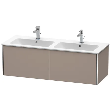Duravit XSquare Тумба подвесная, с раковиной, с 2 выдв ящик, цвет: базальт матовый