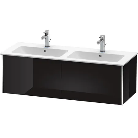 Duravit XSquare Тумба подвесная, с раковиной, с 2 выдв ящик, цвет: черный глянц
