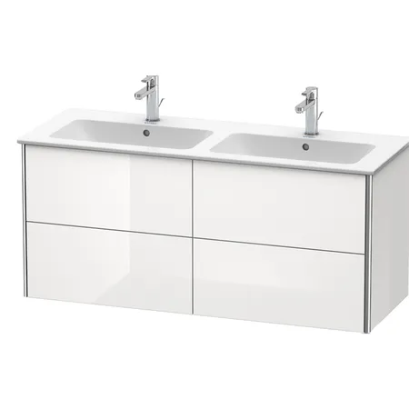 Duravit XSquare Тумба подвесная, с раковиной и 4 выдв ящиками, цвет: белый глянц