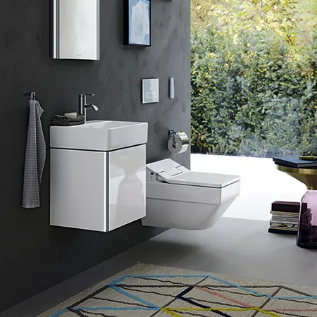 Duravit XSquare Тумба подвесная, с раковиной, 1 дверца левая, цвет: белый глянцевый