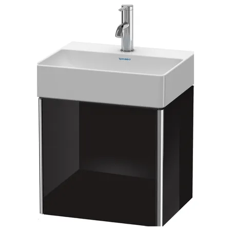 Duravit XSquare Тумба подвесная, с раковиной, 1 дверца левая, цвет: черный глянцевый