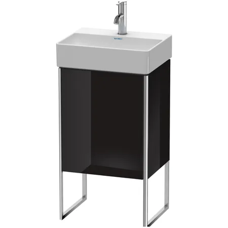 Duravit XSquare Тумба напольная, с раковиной, 1 стек полка, 1 дверца правая, цвет: черный глянц