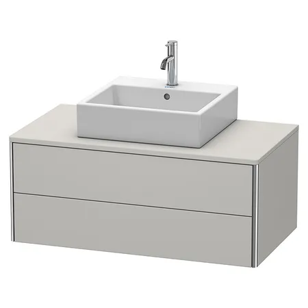 Duravit XSquare Тумба с раковиной, подвесная, с 2 выдв ящик, цвет: бетонно-серый матовый