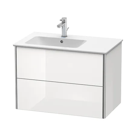 Duravit XSquare Тумба с раковиной, подвесная, с 1 отв, с 2 выдвижными ящика, цвет: белый глянец