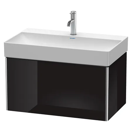 Duravit XSquare Тумба с раковиной, подвесная, 1 ящик, цвет: черный глянцевый