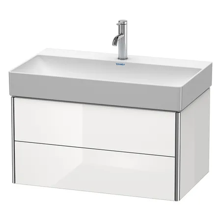 Duravit XSquare Тумба с раковиной, подвесная, 2 ящика, цвет: белый глянцевый