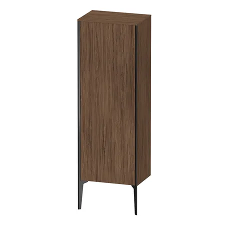 Duravit XViu Шкаф подвесной с 3 стеклянными полками, (петли слева), цвет: walnut dark/чёрный матовый