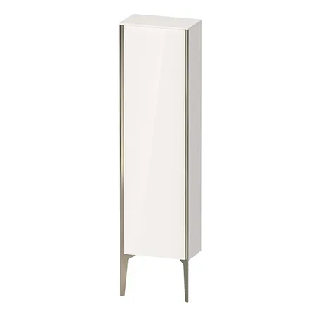 Duravit XViu Шкаф подвесной, с 1 дверью, 3 стеклянными полками (петли слева), цвет: белый глянцевый/champagne matt