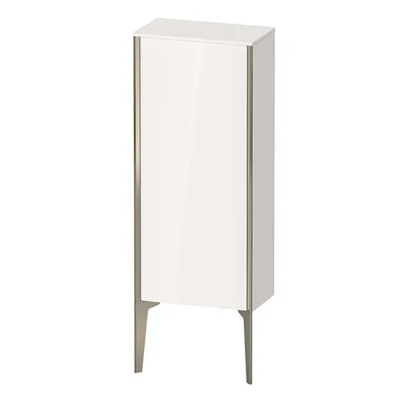 Duravit XViu Шкаф подвесной, с 1 дверью, 2 стеклянными полками (петли слева), цвет: белый глянцевый/champagne matt