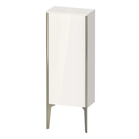 Duravit XViu Шкаф подвесной, с 1 дверью, 2 стеклянными полками (петли справа), цвет: белый глянцевый/champagne matt