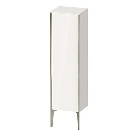 Duravit XViu Шкаф подвесной, с 1 дверью, 3 стеклянными полками (петли слева), цвет: белый глянцевый/champagne matt