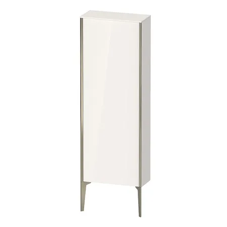 Duravit XViu Шкаф подвесной, с 1 дверью, 3 стеклянными полками (петли справа), цвет: белый глянцевый/champagne matt