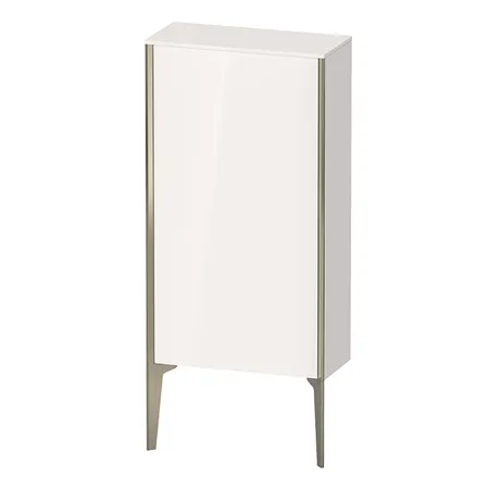 Duravit XViu Шкаф подвесной, с 1 дверью, 2 стеклянными полками (петли слева), цвет: белый глянцевый/champagne matt