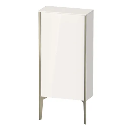 Duravit XViu Шкаф подвесной, с 1 дверью, 2 стеклянными полками (петли справа), цвет: белый глянцевый/champagne matt