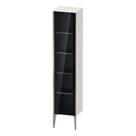 Duravit XViu Шкаф подвесной со стеклянной дверью, 4 стеклянные полки (петли слева), цвет: белый глянцевый/champagne matt